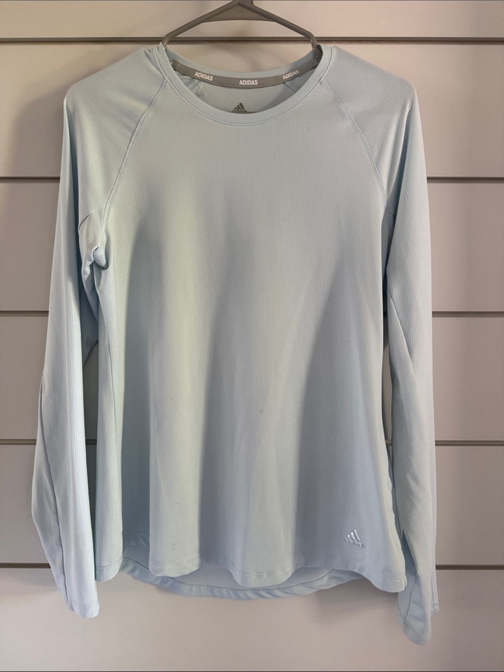 adidas Women’s Light Blue Long-Sleeve Athletic Tee